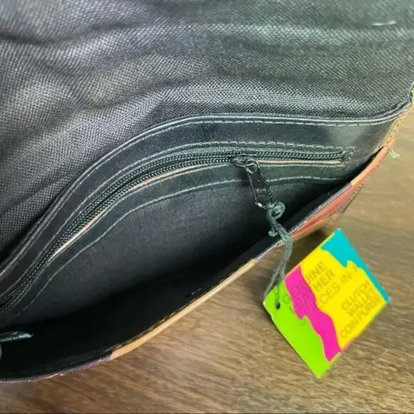 Mediterranean trading co geometric leather wallet and coin pouch two piece set - Picture 9 of 11